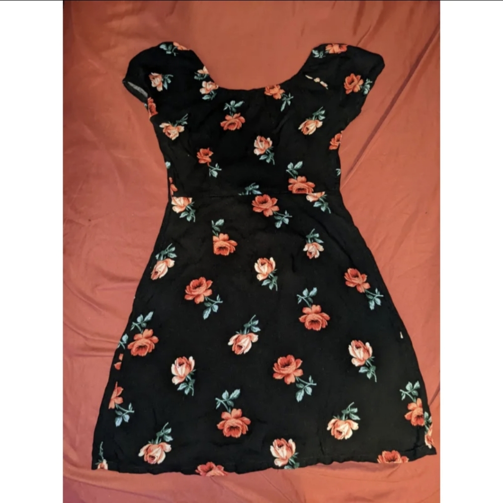 Hollister Black Floral Sun Dress